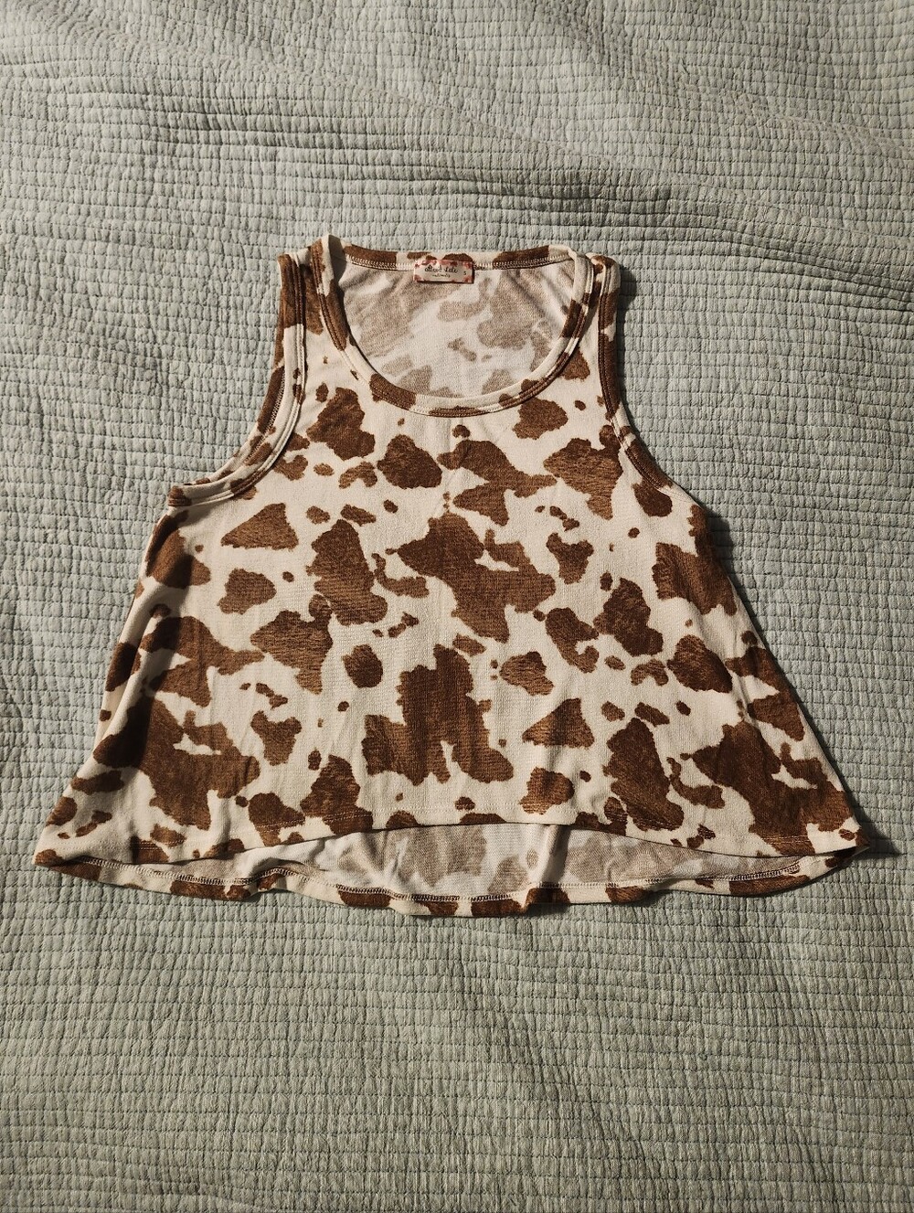 Altar'd State Brown and Cream Cowprint Tank